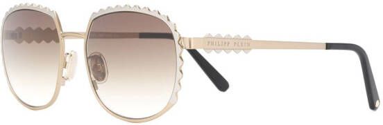 Philipp Plein Gewelfde zonnebril Goud