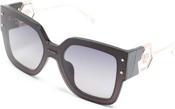 Philipp Plein Eyewear Zonnebril met vierkant montuur Zwart