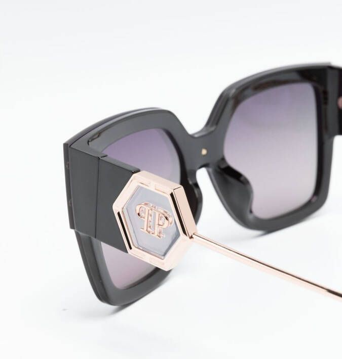 Philipp Plein Eyewear Zonnebril met vierkant montuur Zwart