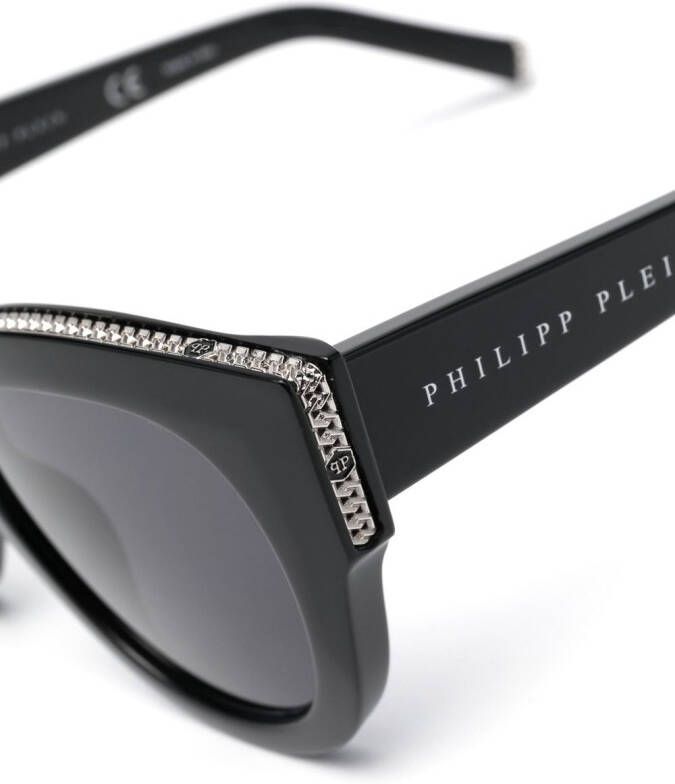 Philipp Plein Zonnebril met cat-eye montuur Zwart