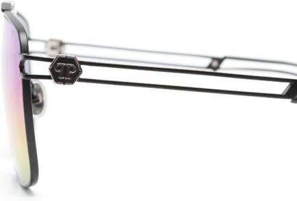 Philipp Plein Eyewear Zonnebril met gegraveerd logo Zwart