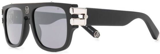 Philipp Plein Eyewear Zonnebril met vierkant montuur Zwart