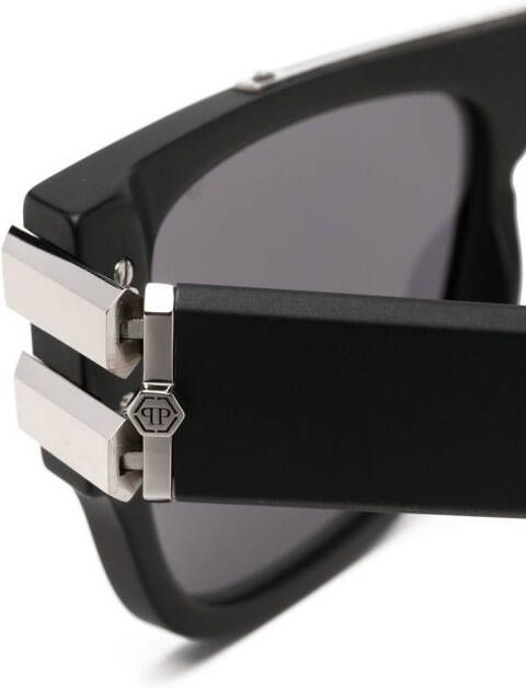 Philipp Plein Eyewear Zonnebril met vierkant montuur Zwart