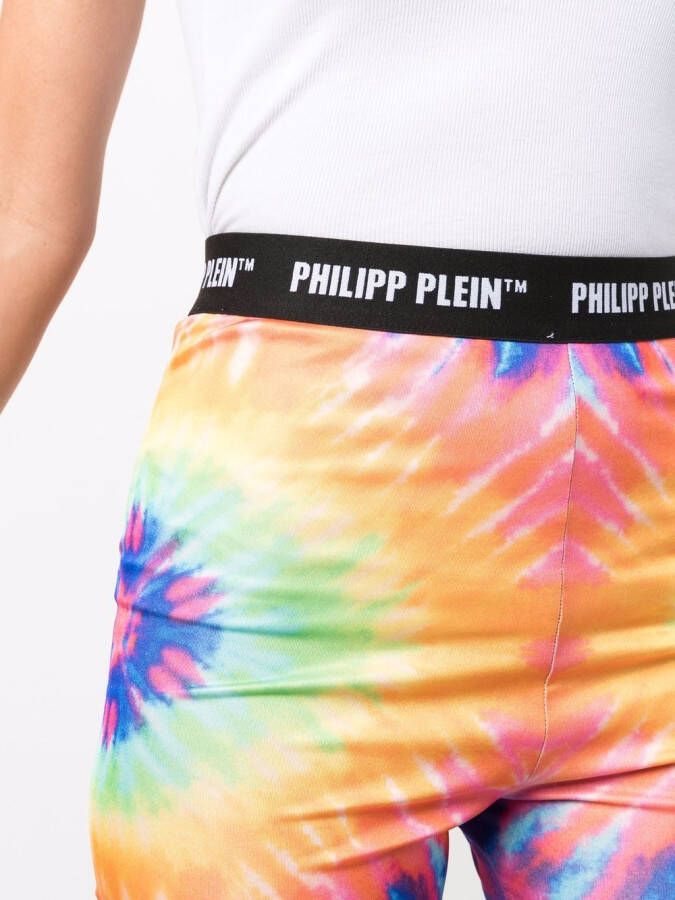 Philipp Plein Fietsshorts met tie-dye print Blauw