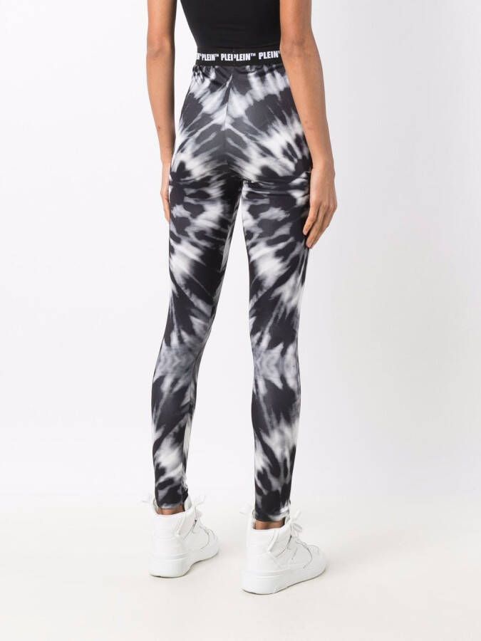 Philipp Plein Fietsshorts met tie-dye print Zwart