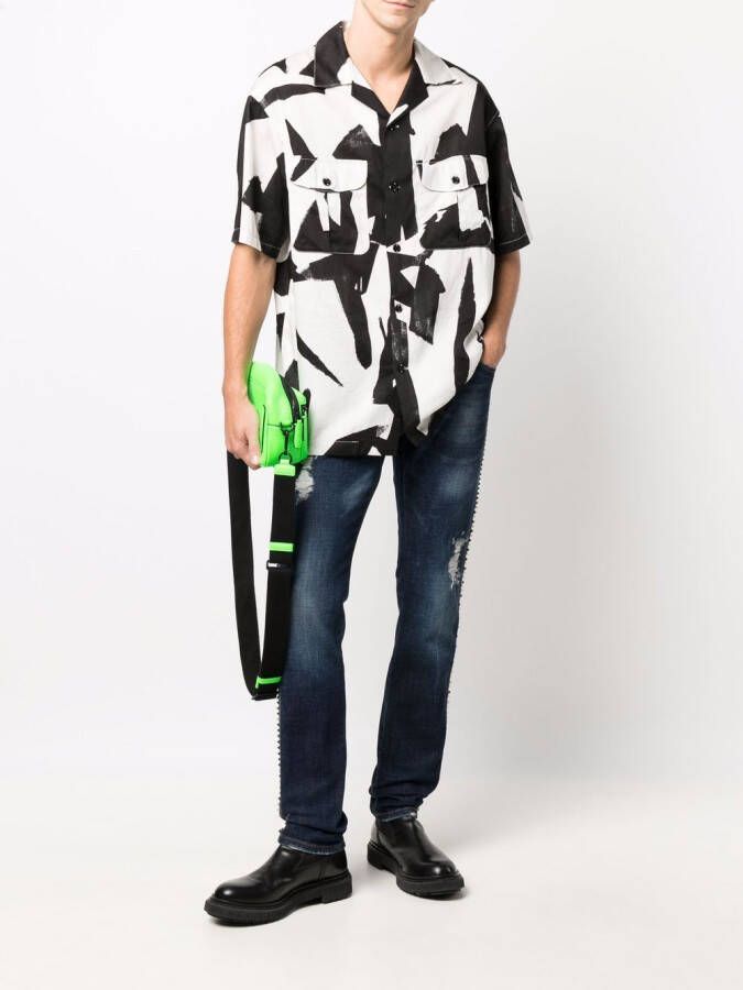 Philipp Plein Gerafelde jeans Blauw