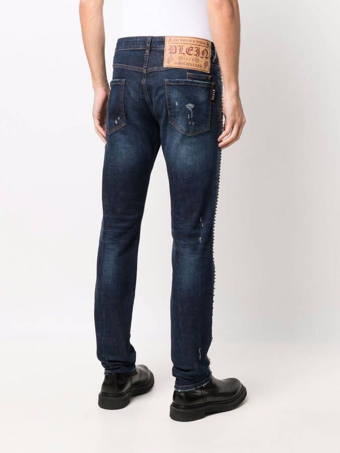 Philipp Plein Gerafelde jeans Blauw