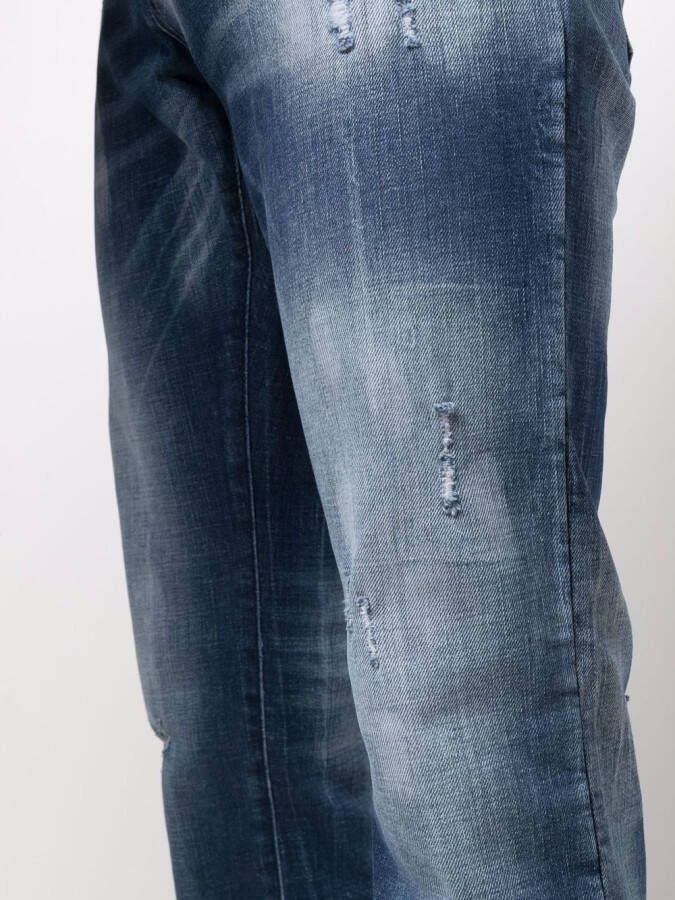 Philipp Plein Destroyed traight jeans Blauw
