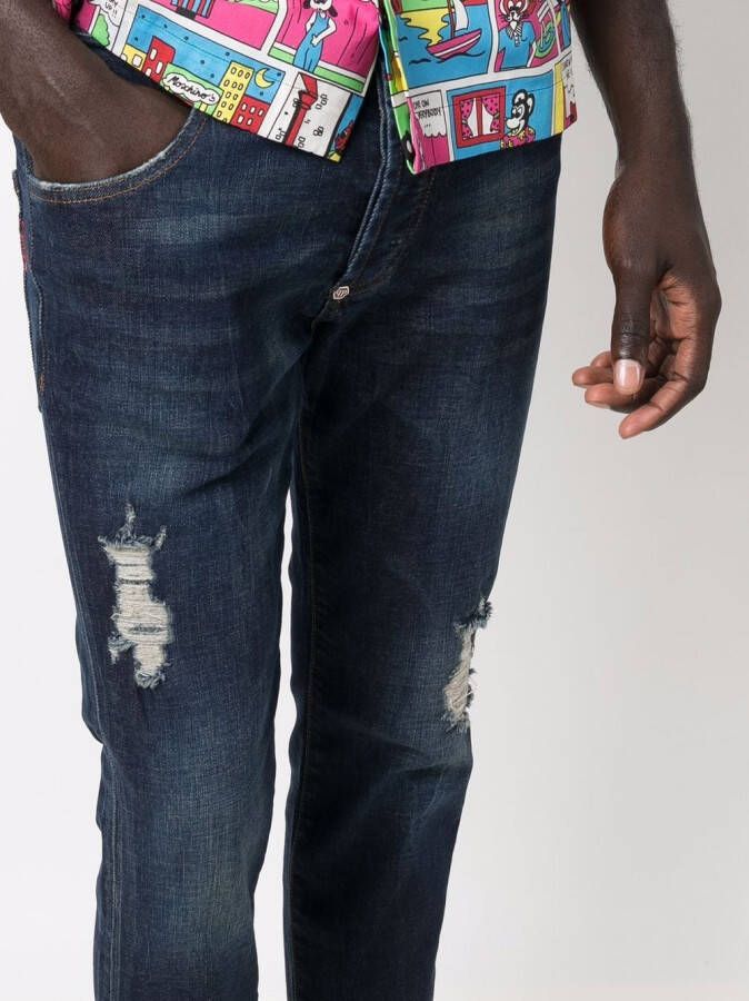 Philipp Plein Straight jeans Blauw