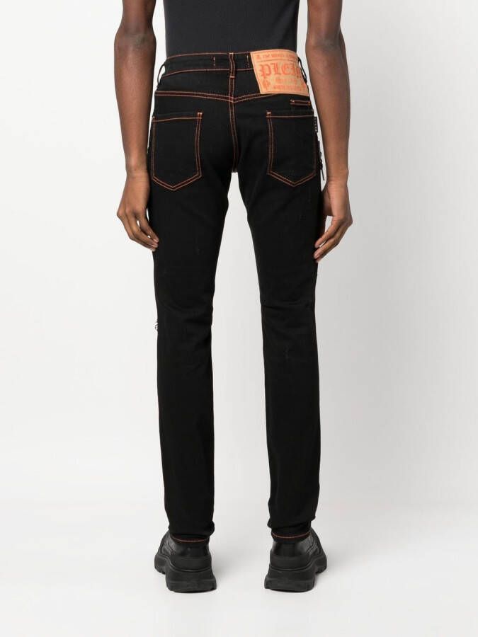 Philipp Plein Gerafelde jeans Zwart