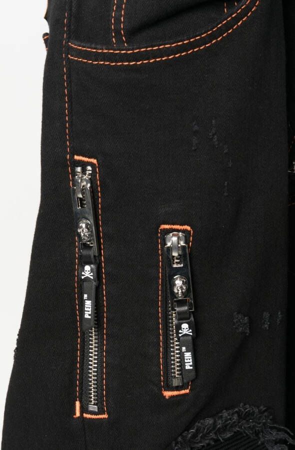 Philipp Plein Gerafelde jeans Zwart