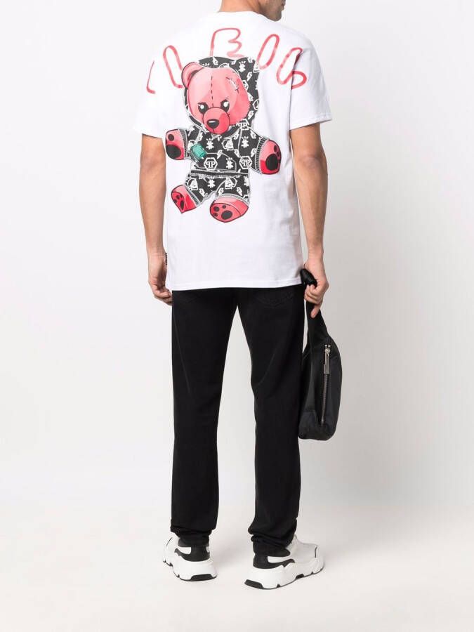 Philipp Plein Geruit T-shirt met ronde hals Wit