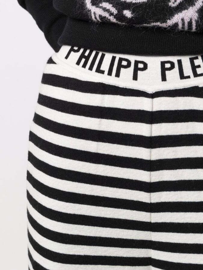 Philipp Plein Gestreepte trainingsbroek Zwart