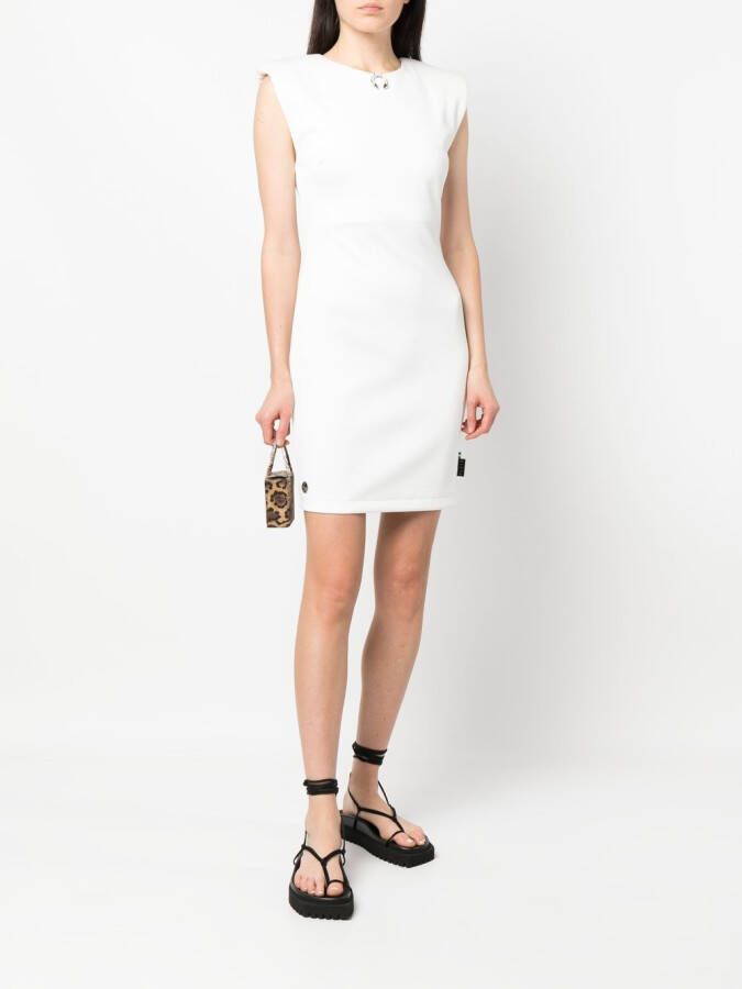 Philipp Plein Getailleerde mini-jurk Wit