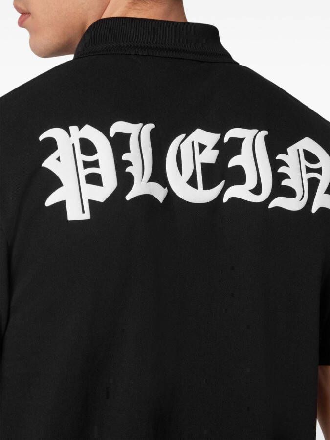 Philipp Plein Gothic Plein katoenen poloshirt Zwart