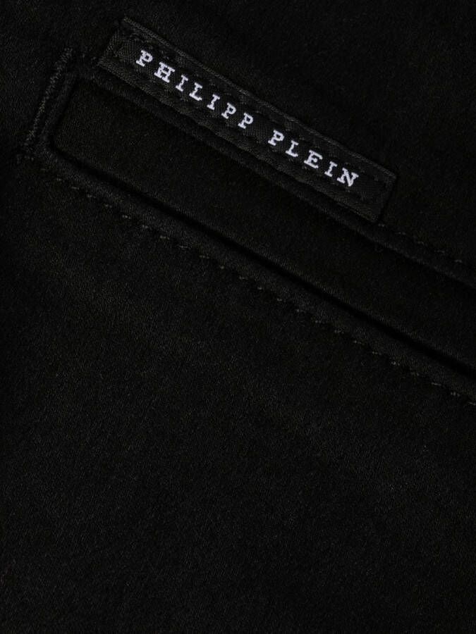 Philipp Plein High waist bikerjeans Zwart