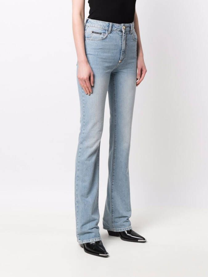 Philipp Plein High waist jeans Blauw