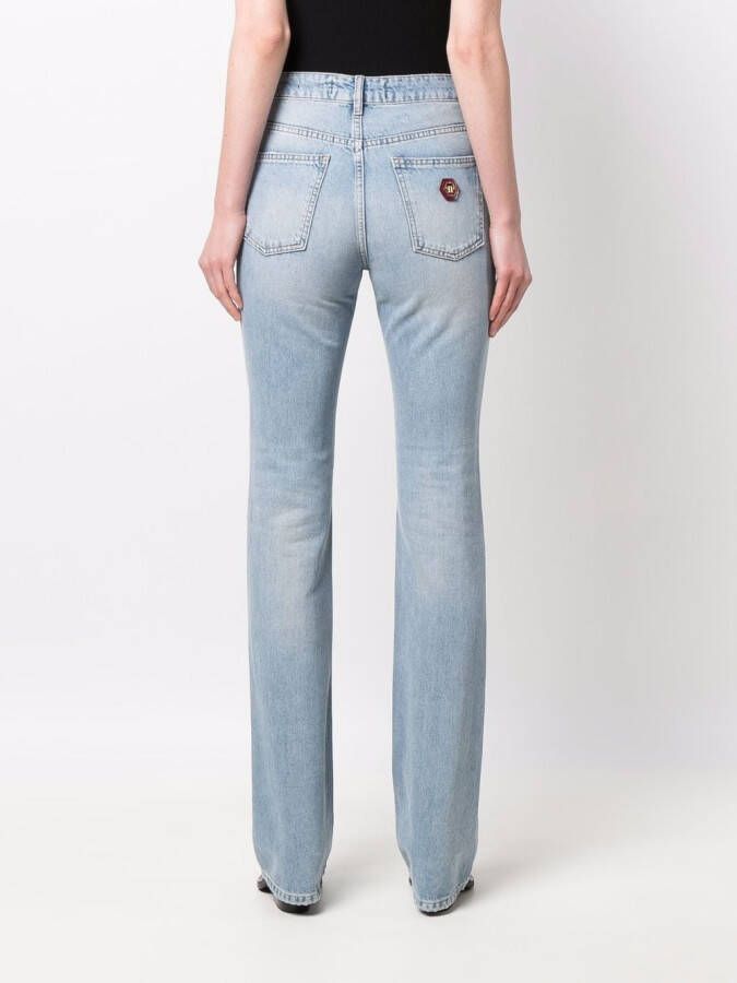 Philipp Plein High waist jeans Blauw