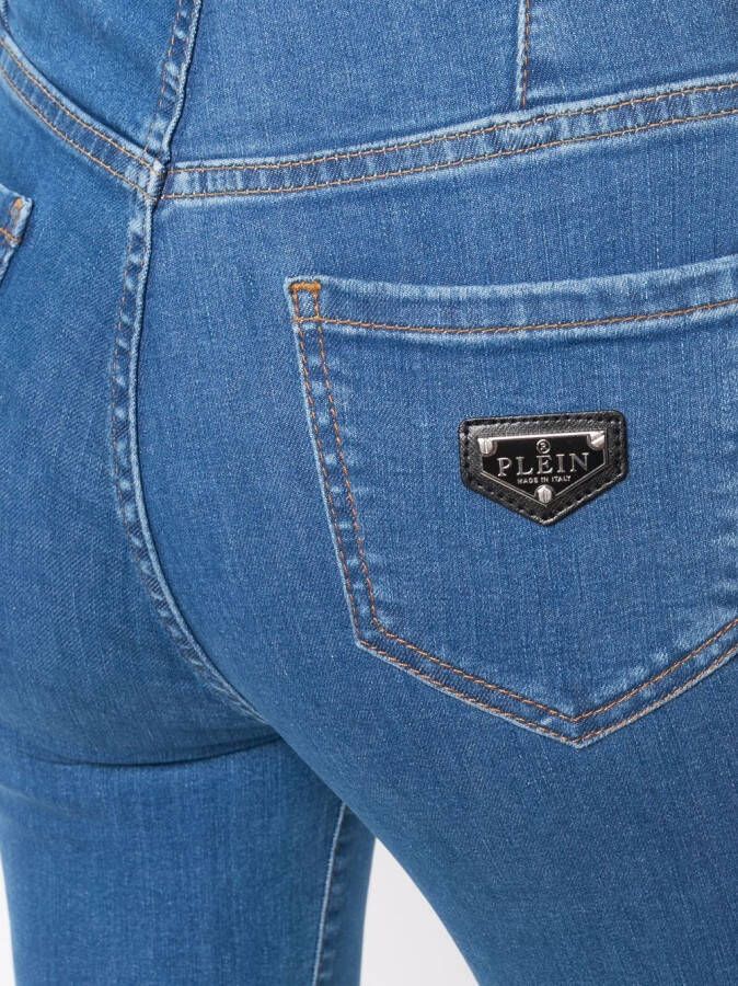 Philipp Plein High waist jeans Blauw