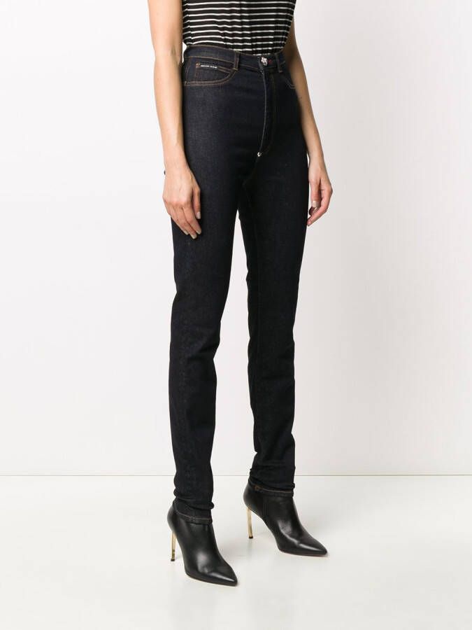 Philipp Plein High waist jeans Blauw