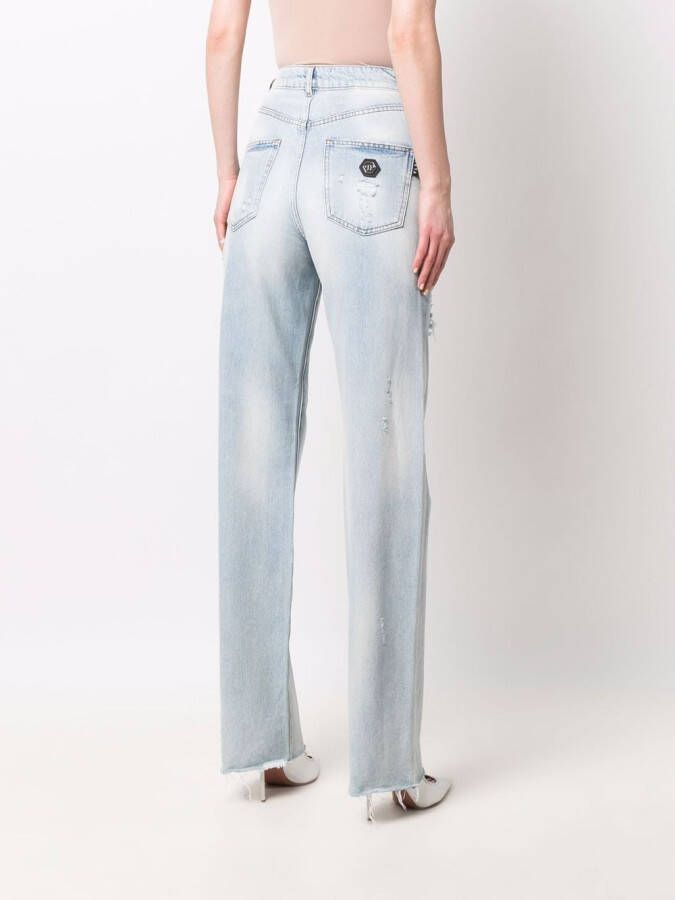 Philipp Plein High waist jeans Blauw