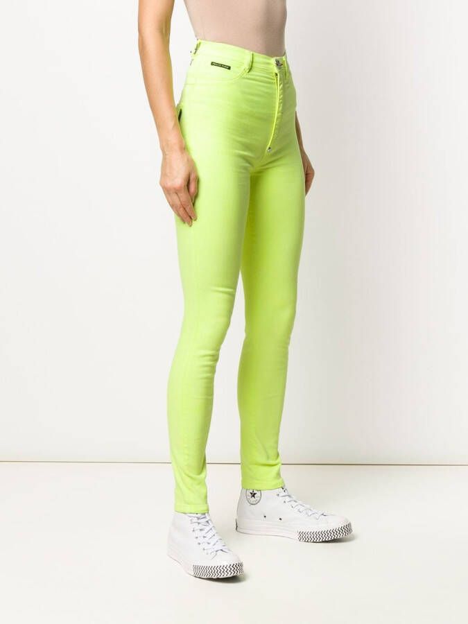 Philipp Plein Super high-waist jegging Geel
