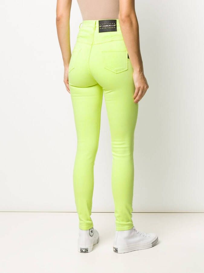 Philipp Plein Super high-waist jegging Geel