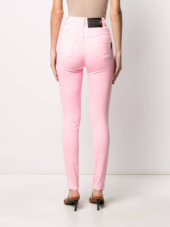 Philipp Plein High waist jegging Roze