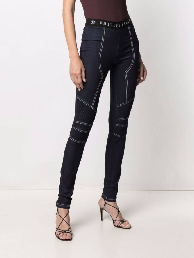 Philipp Plein High waist legging Blauw