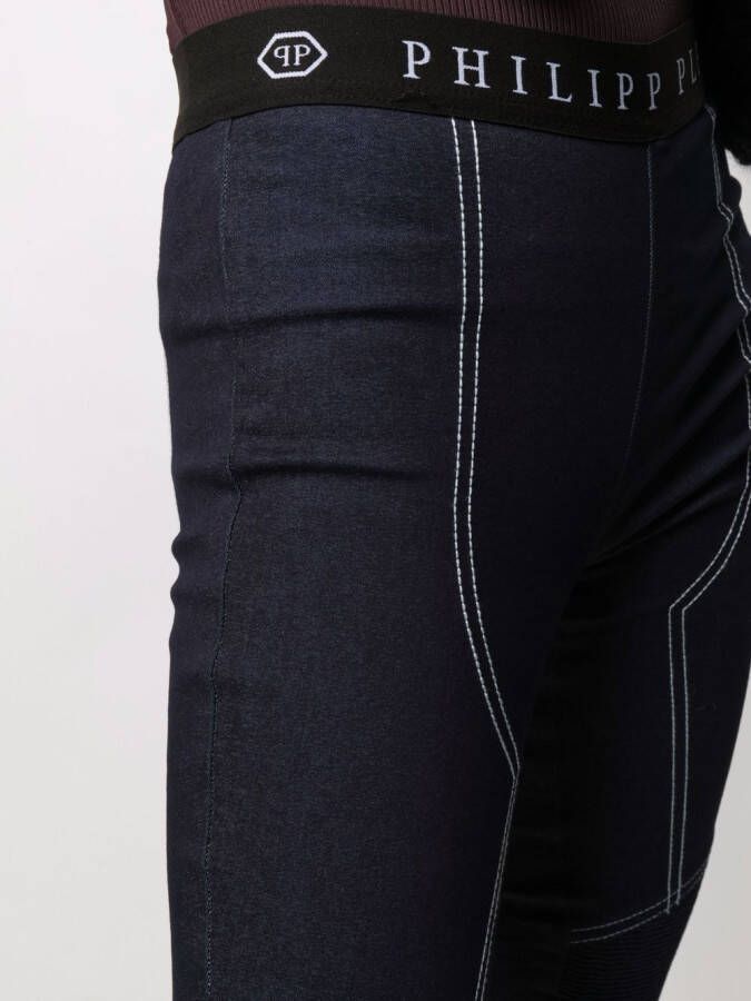 Philipp Plein High waist legging Blauw