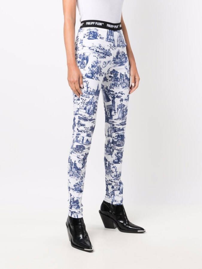 Philipp Plein High waist legging Blauw