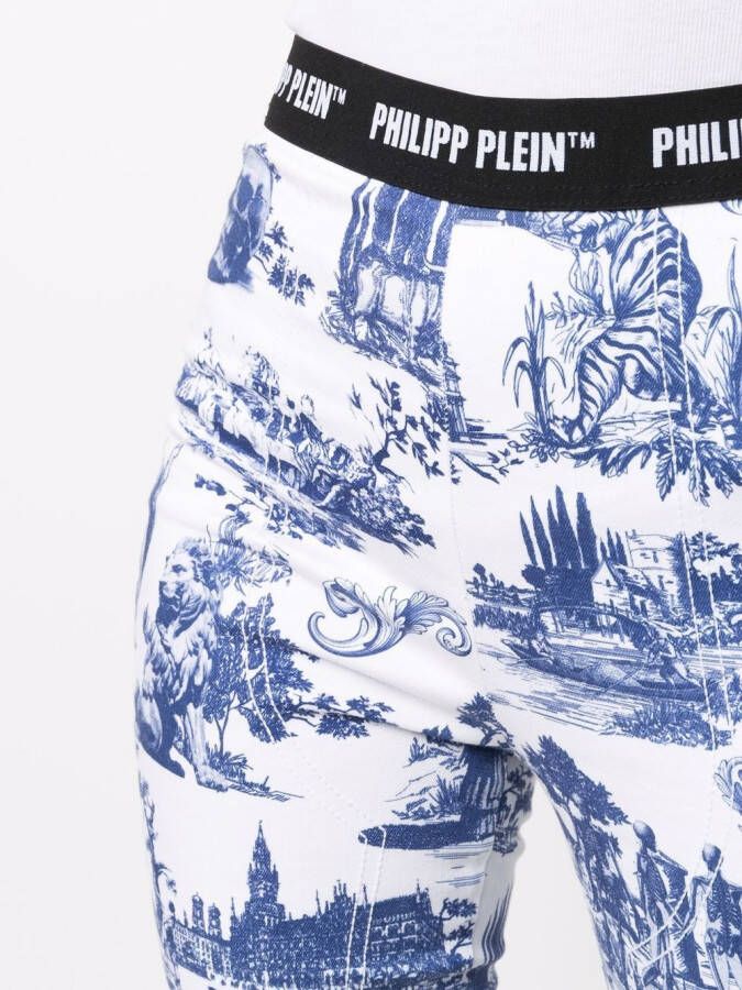 Philipp Plein High waist legging Blauw