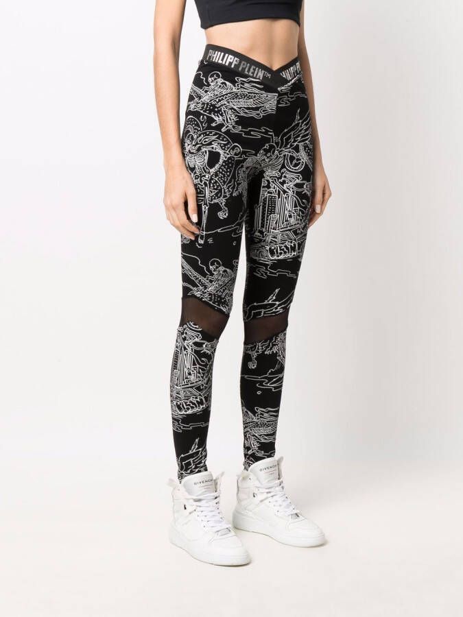 Philipp Plein High waist legging Zwart