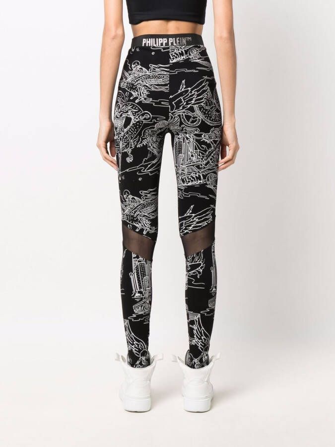 Philipp Plein High waist legging Zwart