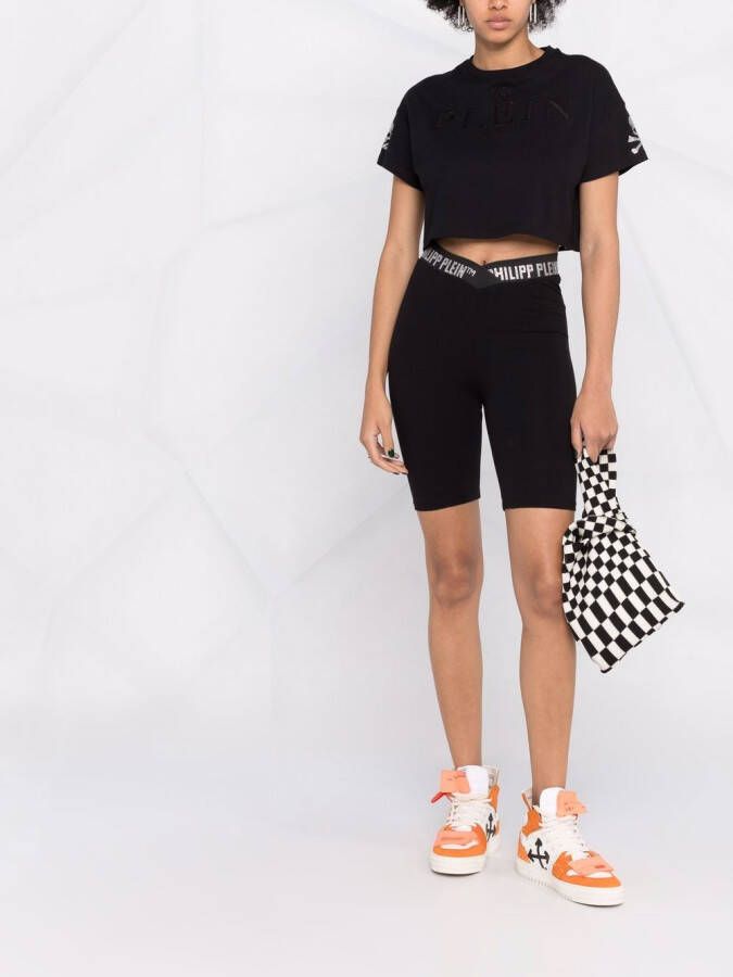 Philipp Plein High waist shorts Zwart