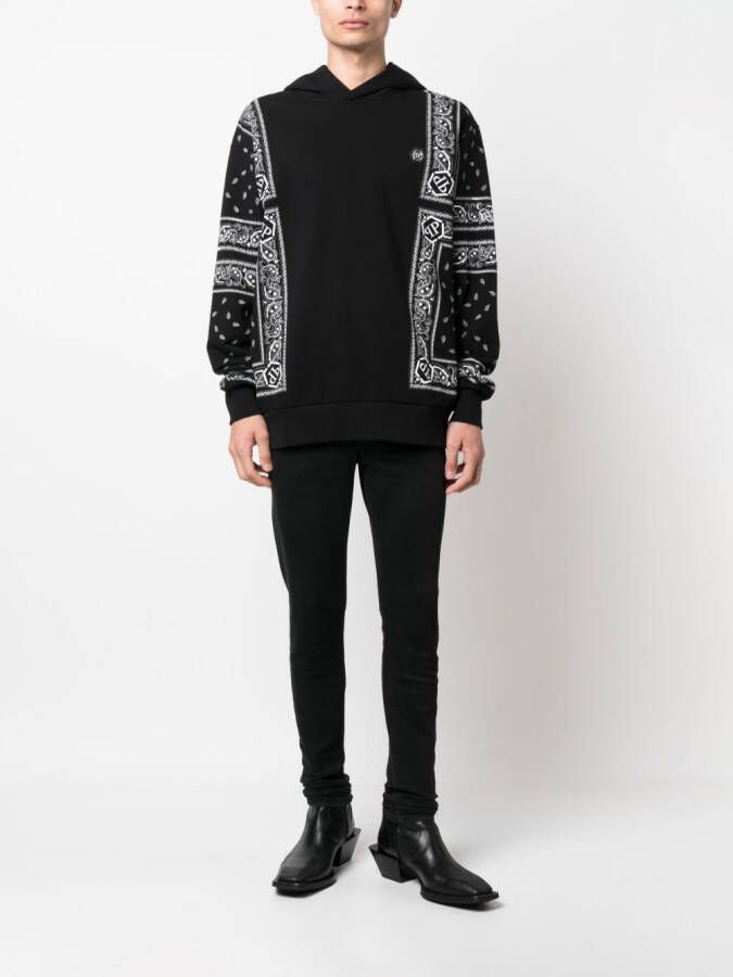 Philipp Plein Hoodie met bandanaprint Zwart