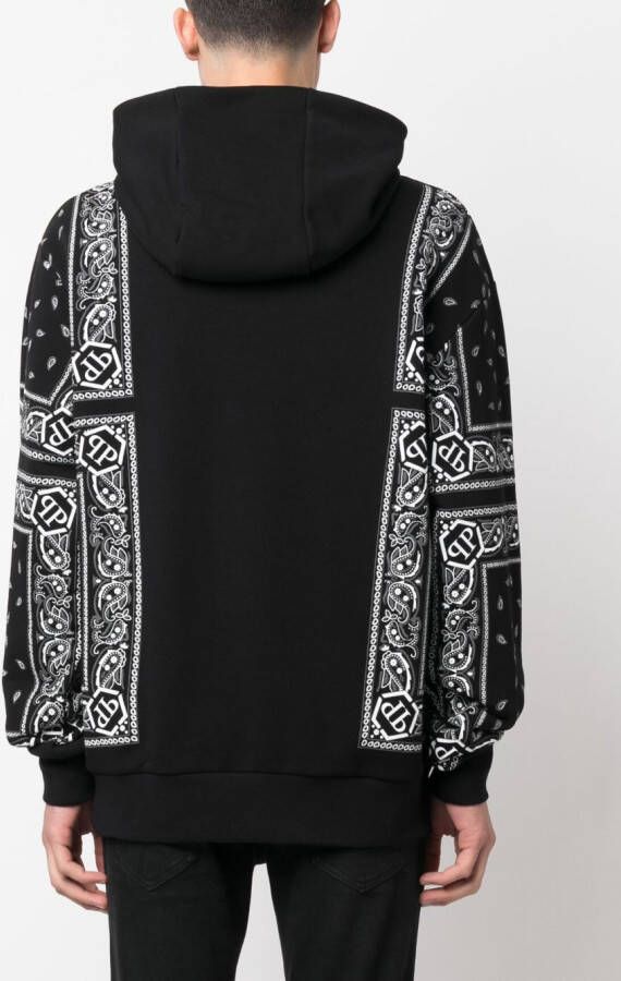 Philipp Plein Hoodie met bandanaprint Zwart
