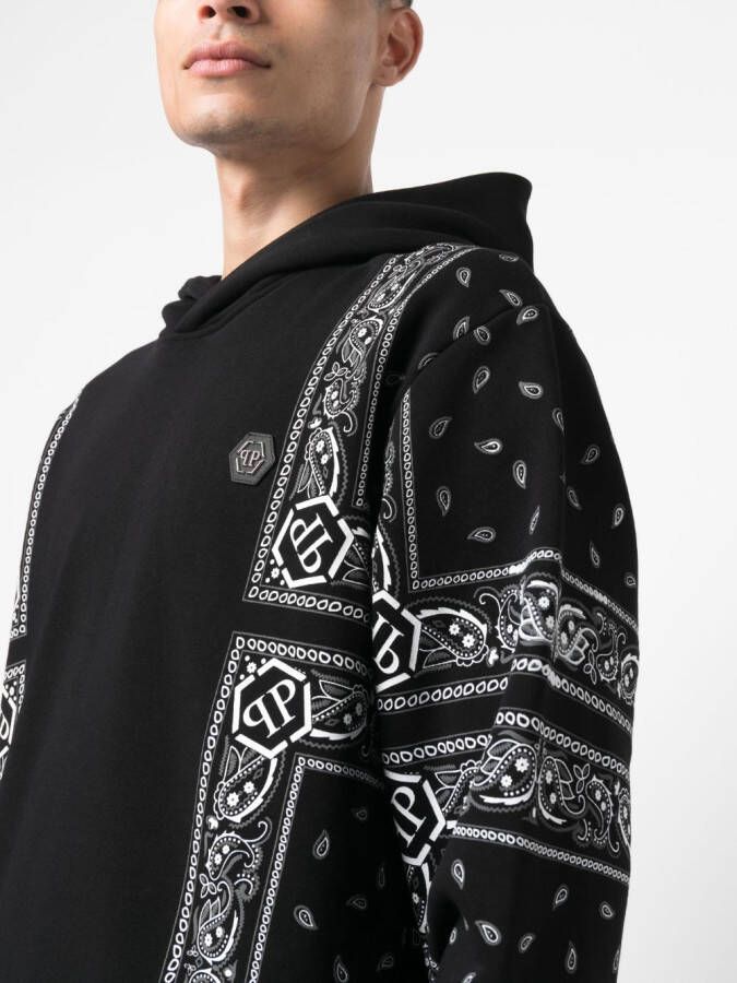 Philipp Plein Hoodie met bandanaprint Zwart