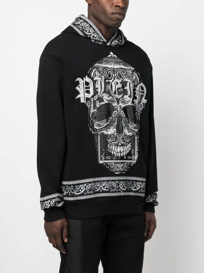 Philipp Plein Hoodie met bandanaprint Zwart