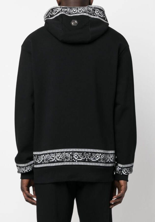 Philipp Plein Hoodie met bandanaprint Zwart