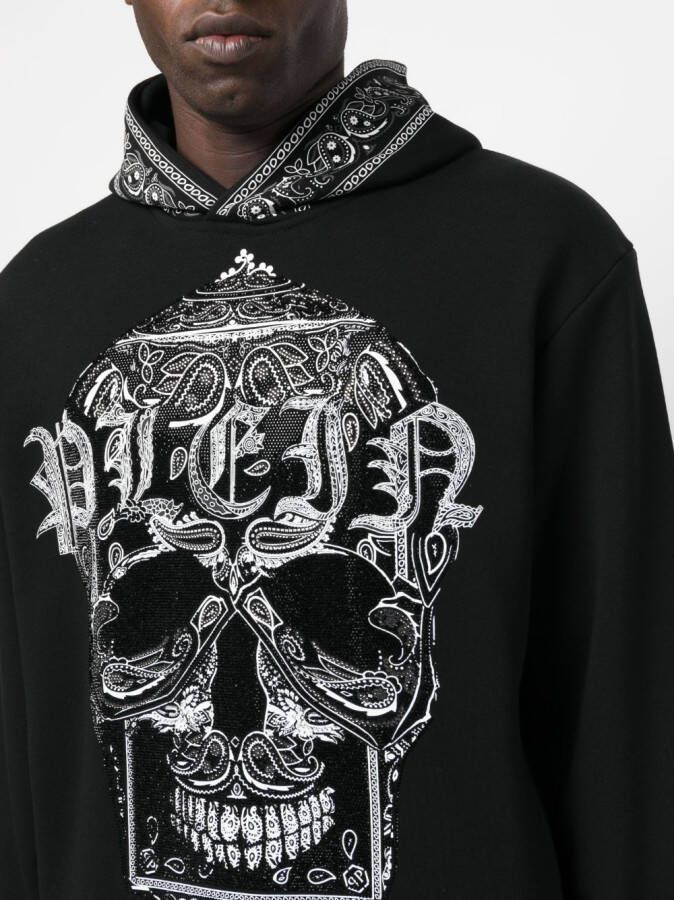 Philipp Plein Hoodie met bandanaprint Zwart