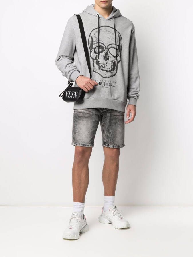 Philipp Plein Hoodie met doodskopprint Grijs