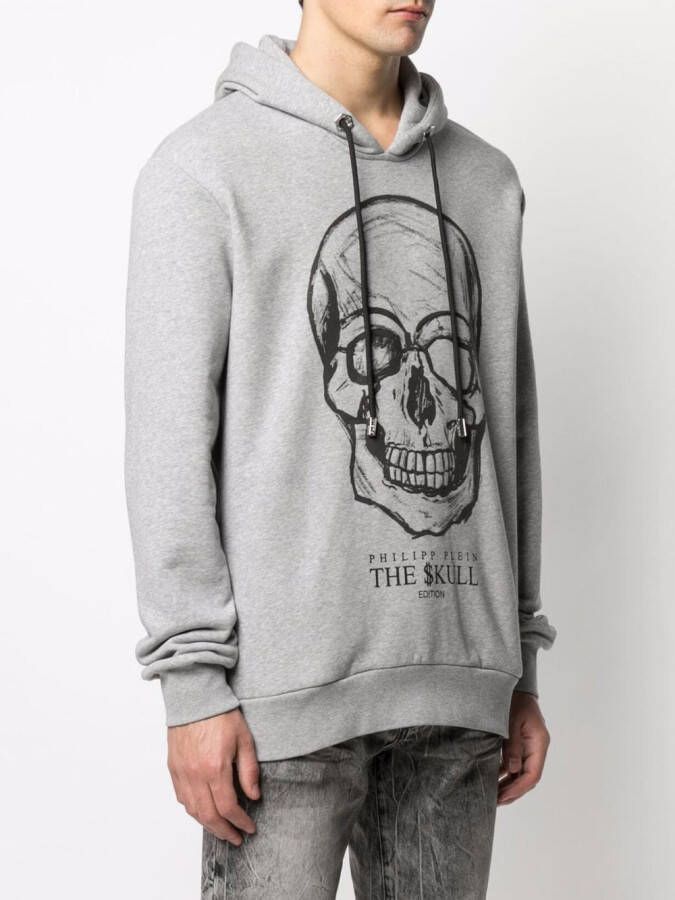 Philipp Plein Hoodie met doodskopprint Grijs