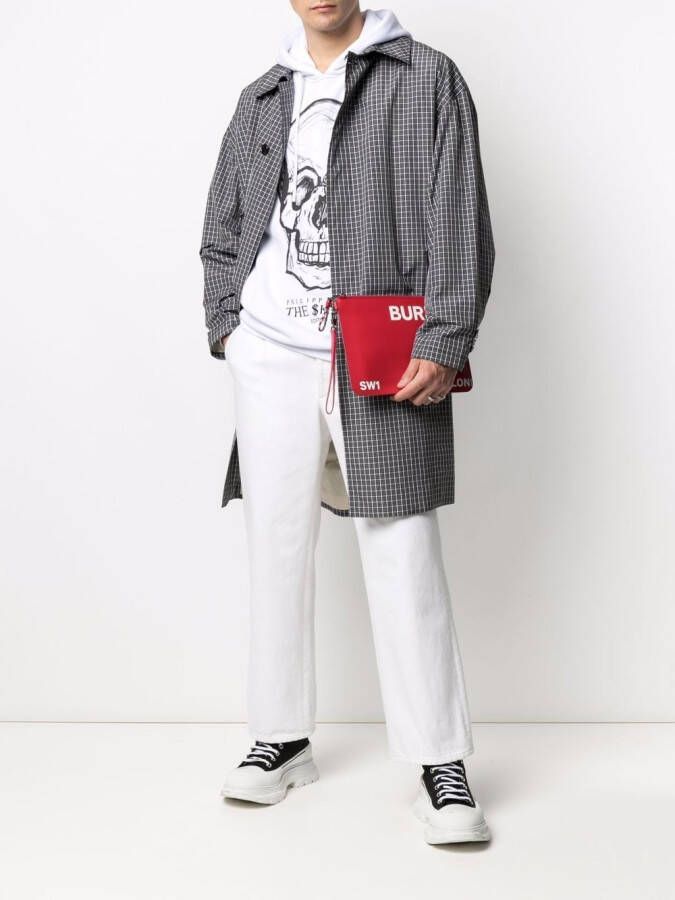 Philipp Plein Hoodie met doodskopprint Wit