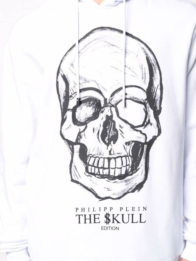 Philipp Plein Hoodie met doodskopprint Wit