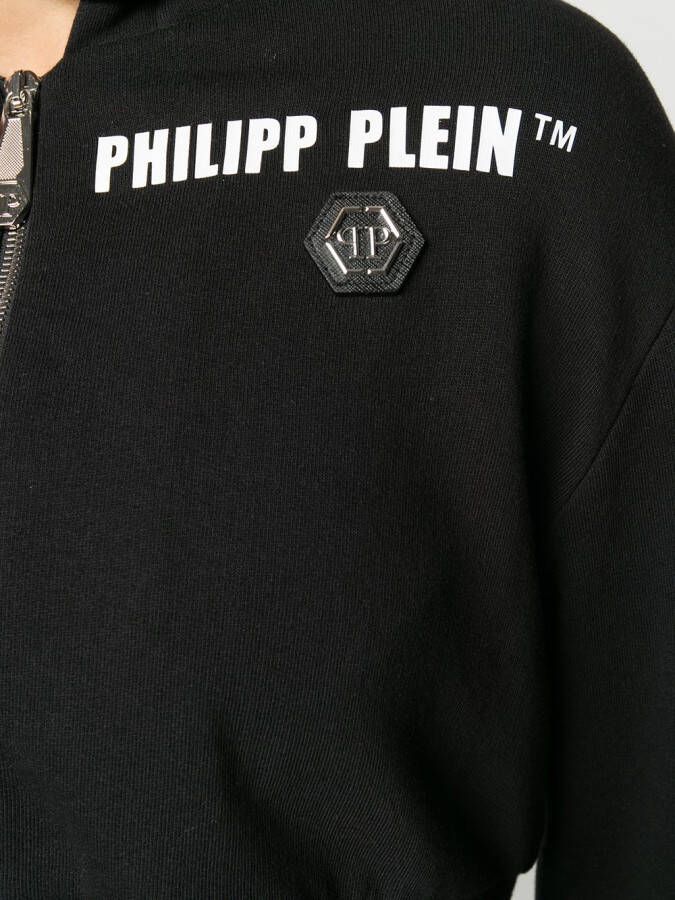 Philipp Plein Hoodie met franje detail Zwart