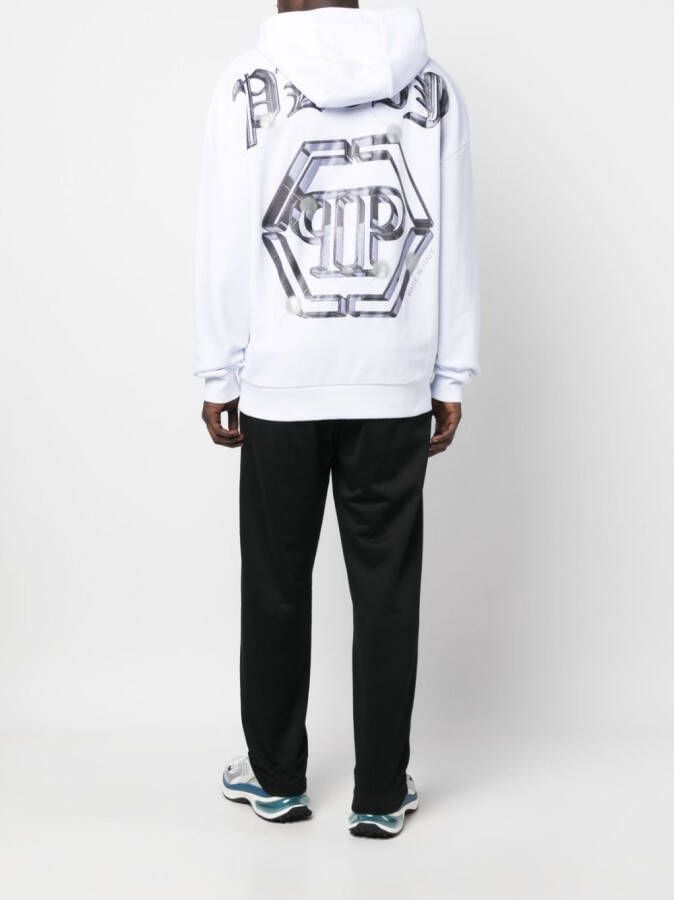 Philipp Plein Hoodie met grafische print Wit