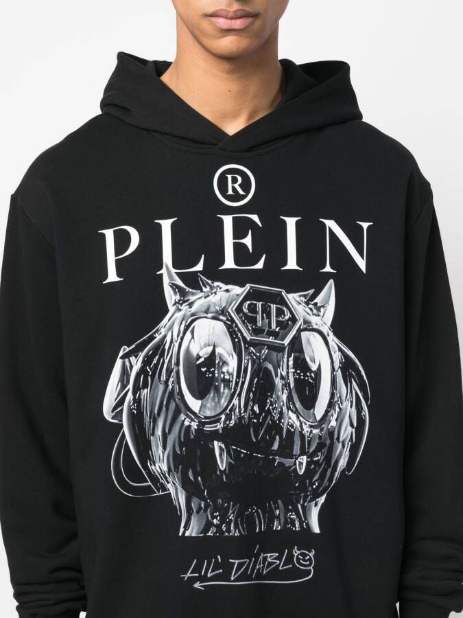 Philipp Plein Hoodie met grafische print Zwart