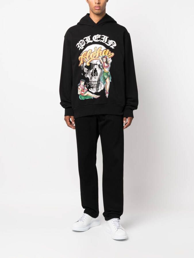 Philipp Plein Hoodie met grafische print Zwart