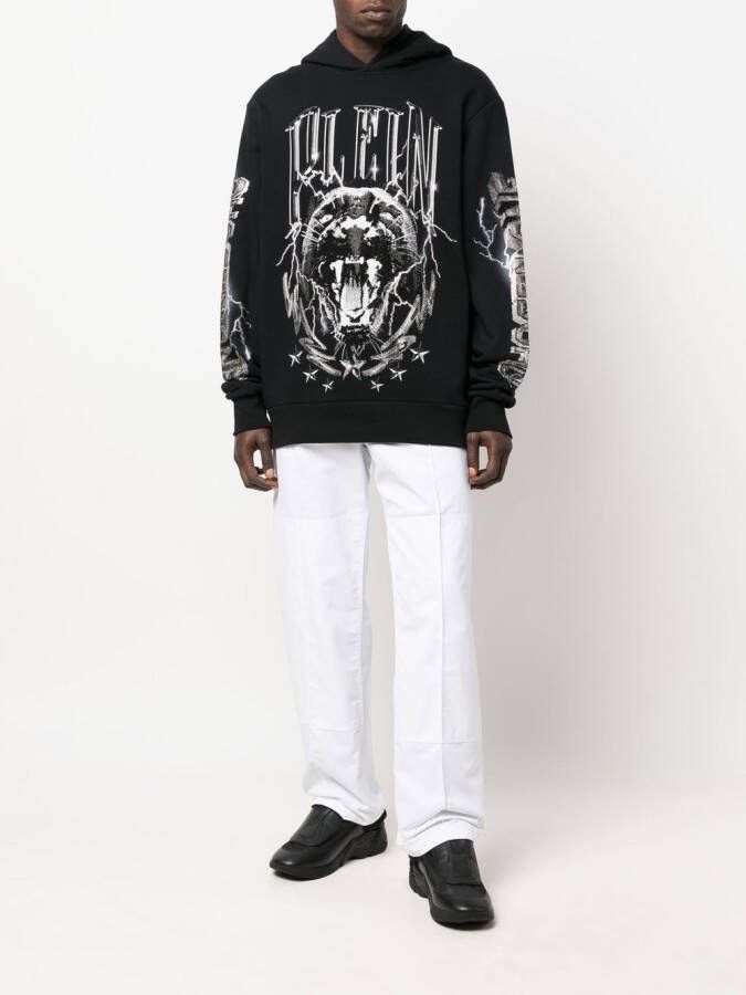 Philipp Plein Hoodie met grafische print Zwart